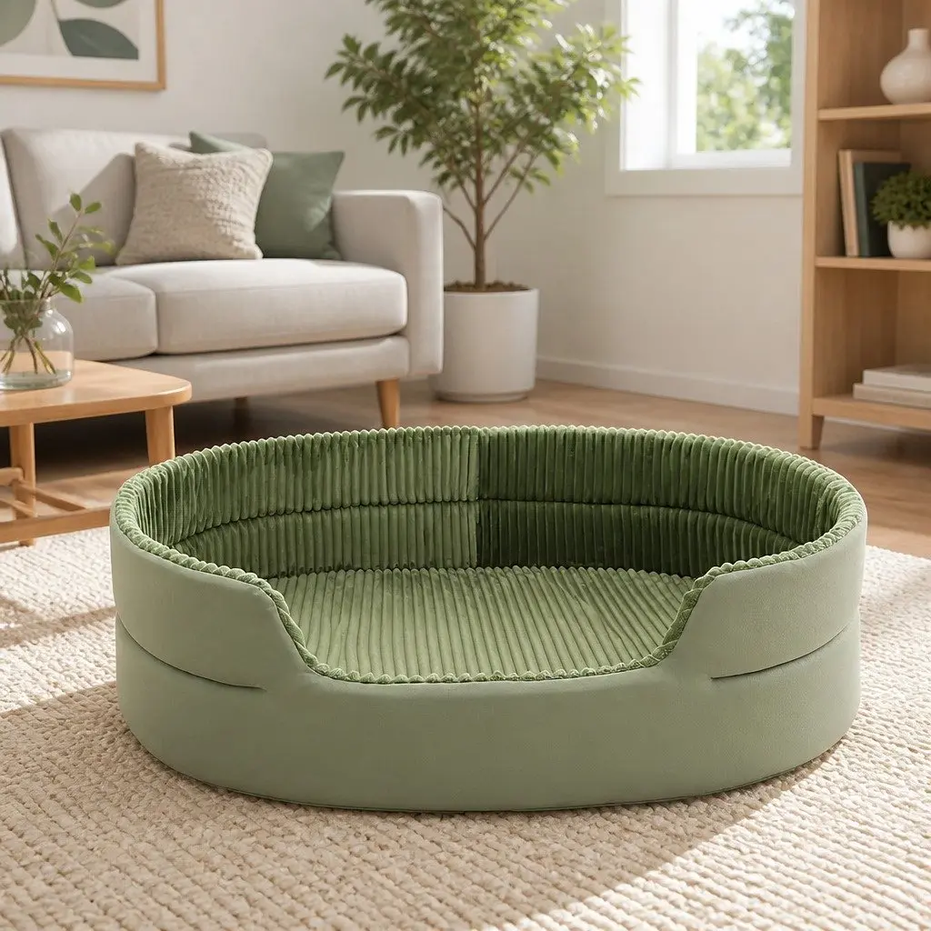 3D Semi-Enclosed Pet Nest Bed Avocado Cushion Cave House Dog Cat