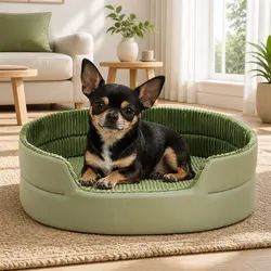 Avocado Green Pet Bed - 40x30cm, 0.3kg, Anti-Slip