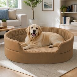 Specifications for Double-Sided Striped Dog Bed with High Back