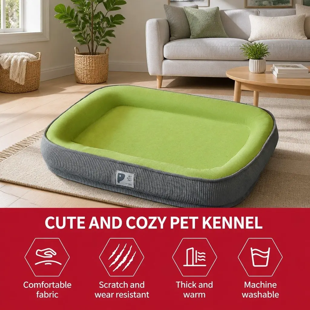 Oval Pet Bed Kennel Comfort Nest for Dogs Cats All-Round Restful Sleep Large