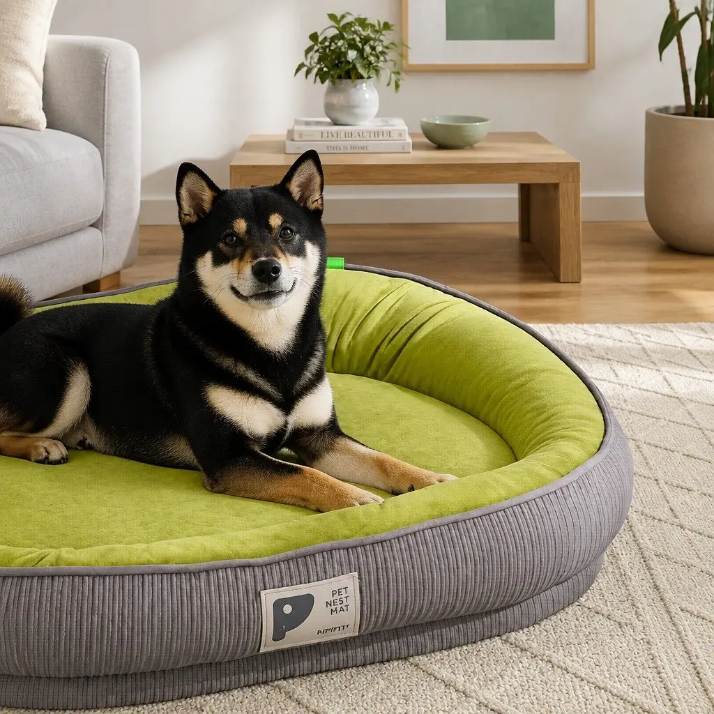 Oval Pet Bed Kennel Comfort Nest for Dogs Cats All-Round Restful Sleep Large
