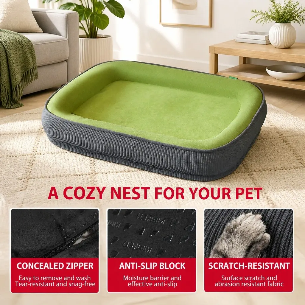 Oval Pet Bed Kennel Comfort Nest for Dogs Cats All-Round Restful Sleep Large