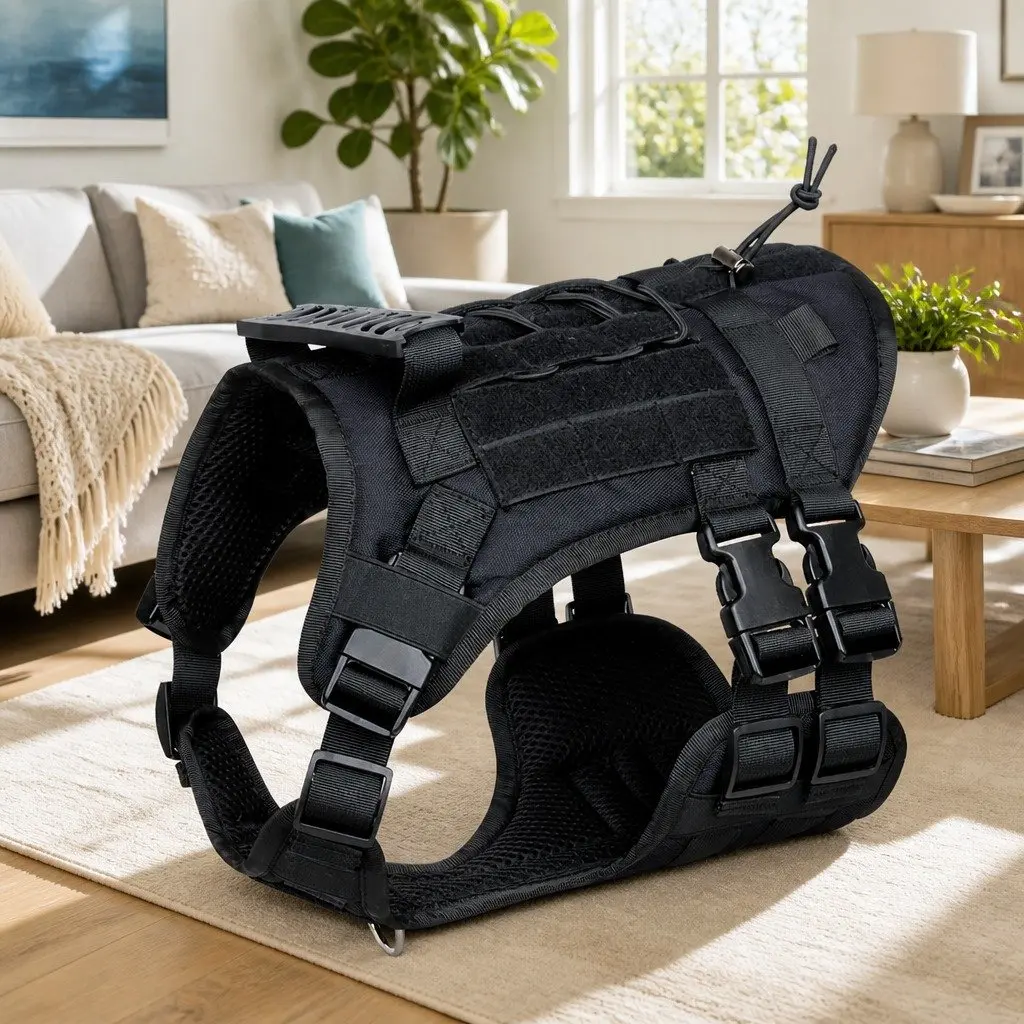 Dog Harness for Small Dogs with Poop Bag Dispenser Black Size S