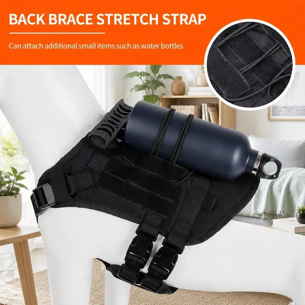 Dog Harness for Small Dogs with Poop Bag Dispenser Black Size S