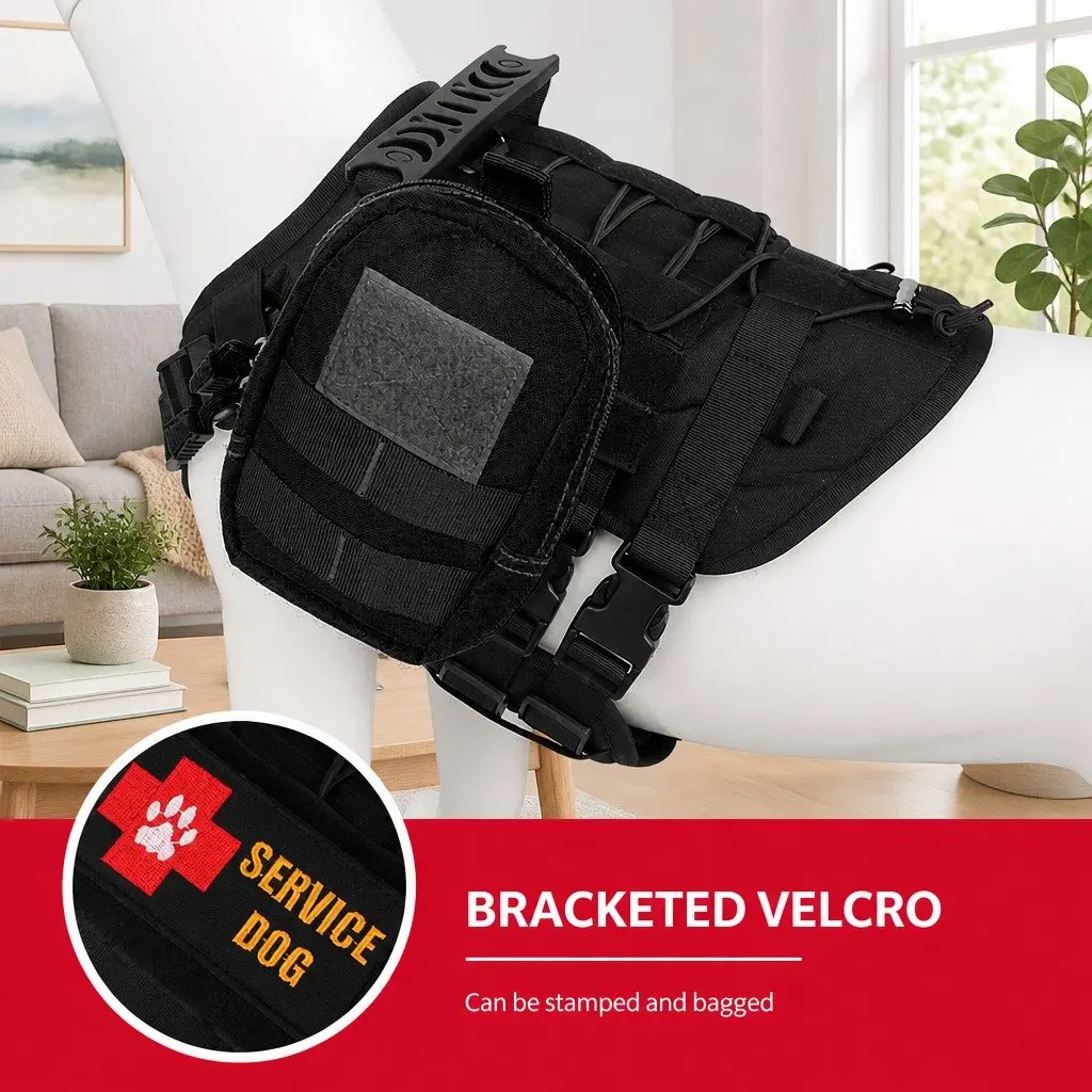 Dog Harness for Small Dogs with Poop Bag Dispenser Black Size S