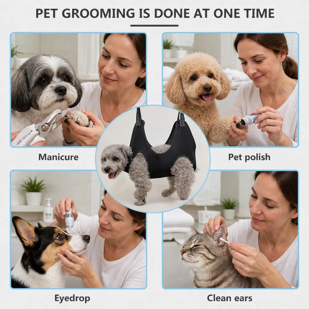 Pet Grooming Hammock for Dogs Cats Bath Care Trimming Beauty Helper Support Small
