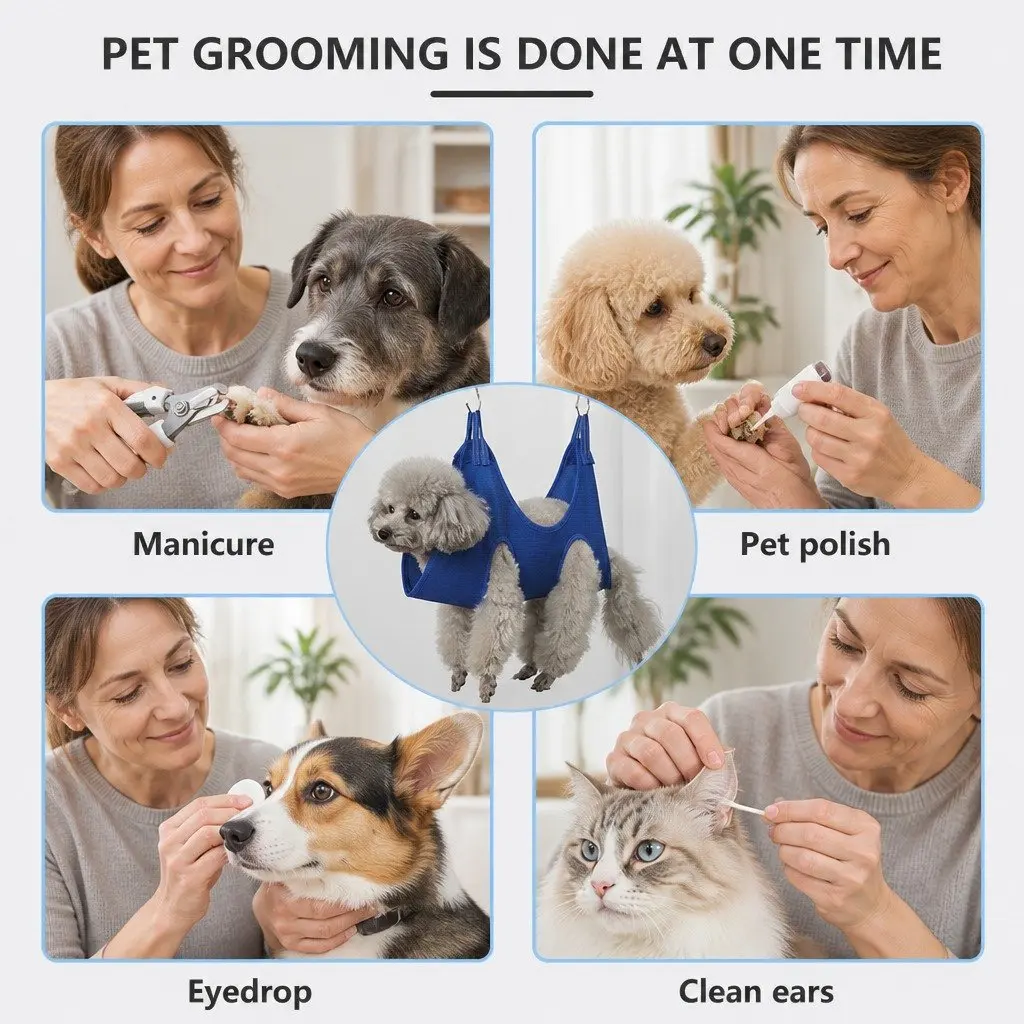 Pet Grooming Hammock Tool for Medium-Sized Dog Cat 77cm x 56cm x 17cm