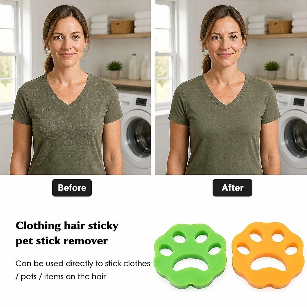 Pet Hair Remover Laundry Ball Silicone Lint Catcher Cleaning Tool Green