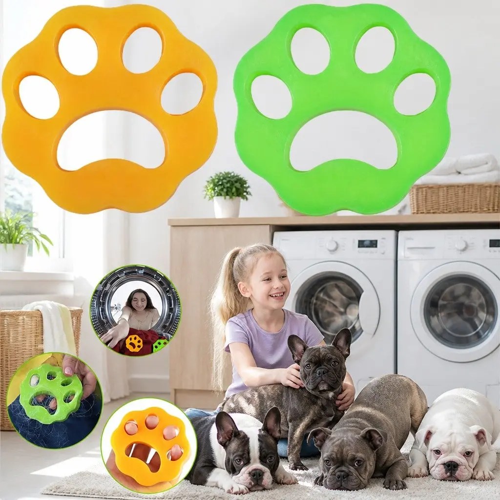 Pet Hair Remover Laundry Ball Silicone Lint Catcher Cleaning Tool Green
