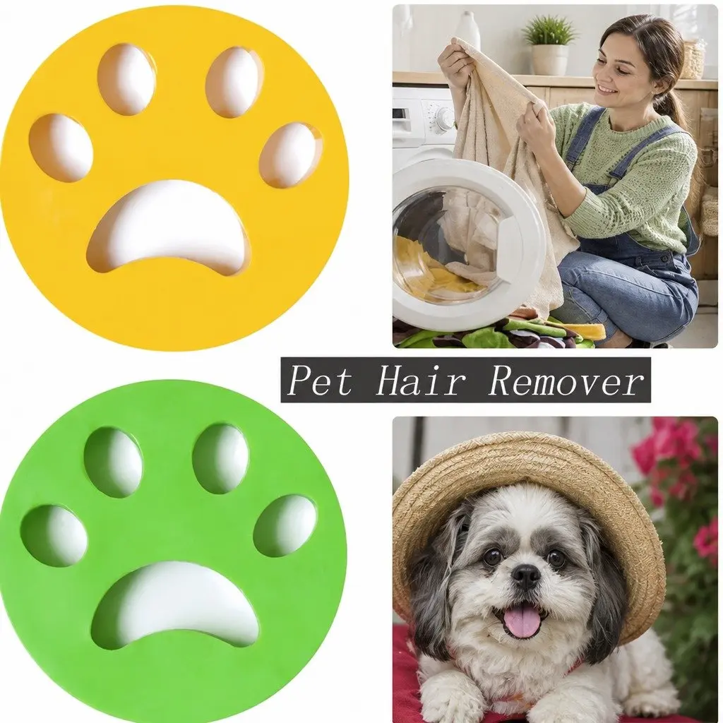 Pet Hair Remover Laundry Ball Silicone Lint Catcher Cleaning Tool Green