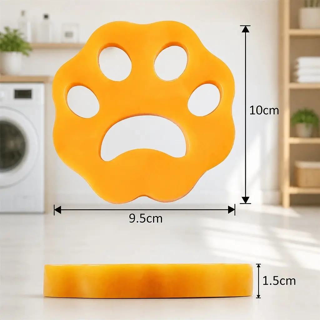 Laundry Pet Hair Remover Silicone Lint Catcher for Washing Machine Yellow