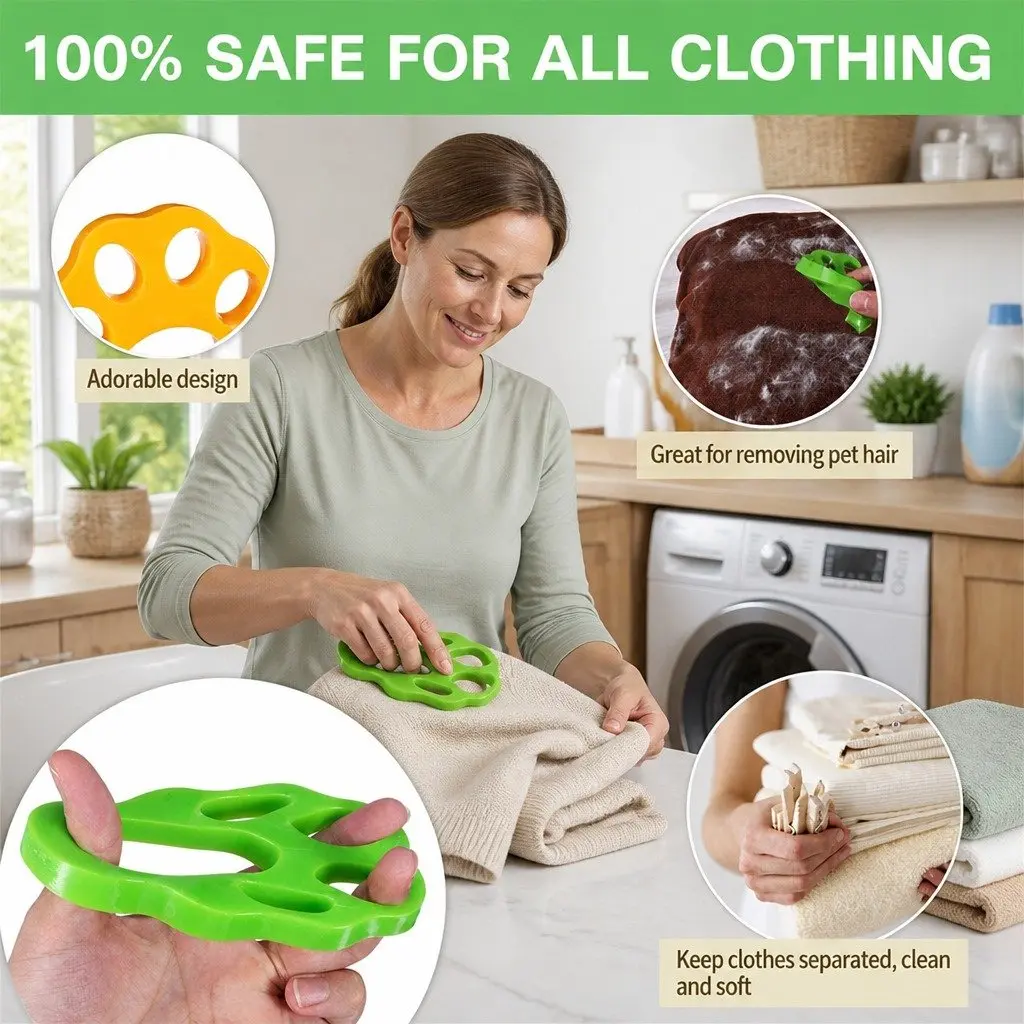 Laundry Pet Hair Remover Silicone Lint Catcher for Washing Machine Yellow