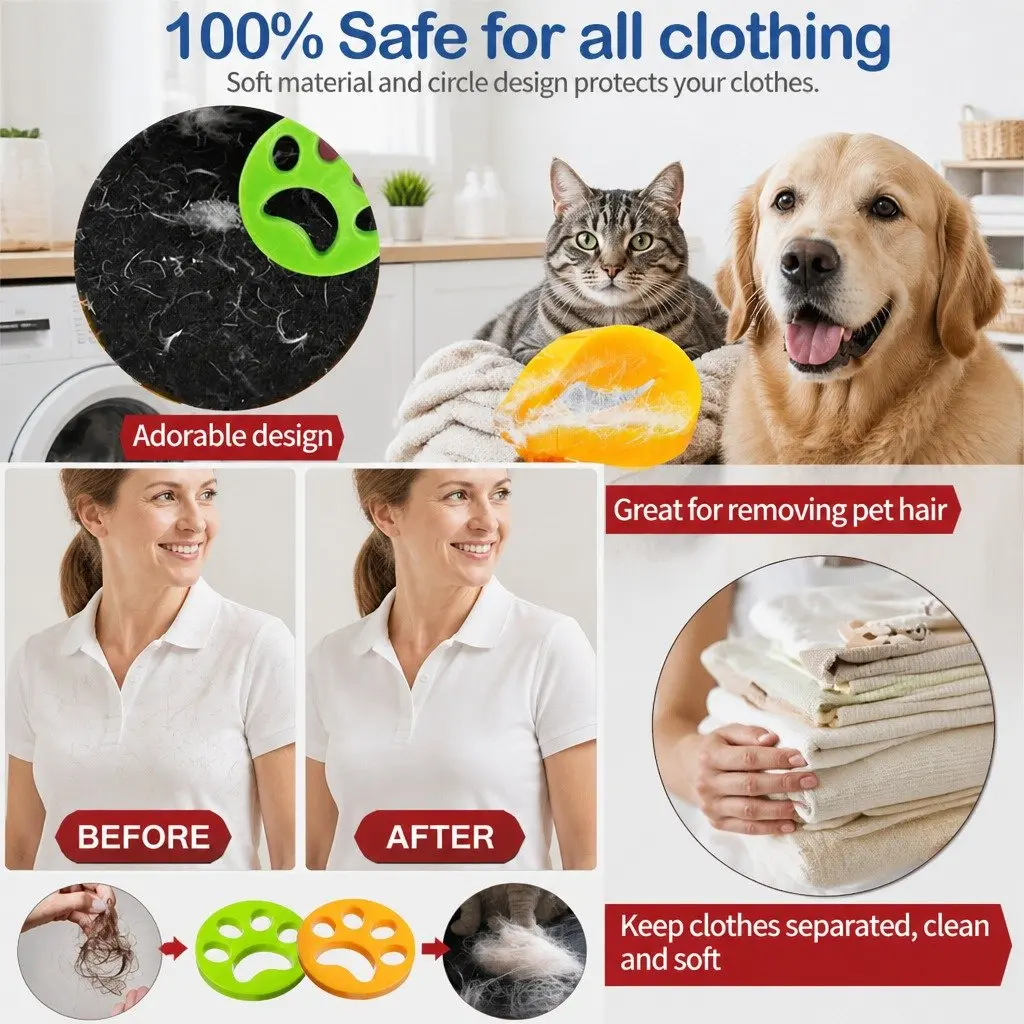Laundry Pet Hair Remover Silicone Lint Catcher for Washing Machine Yellow