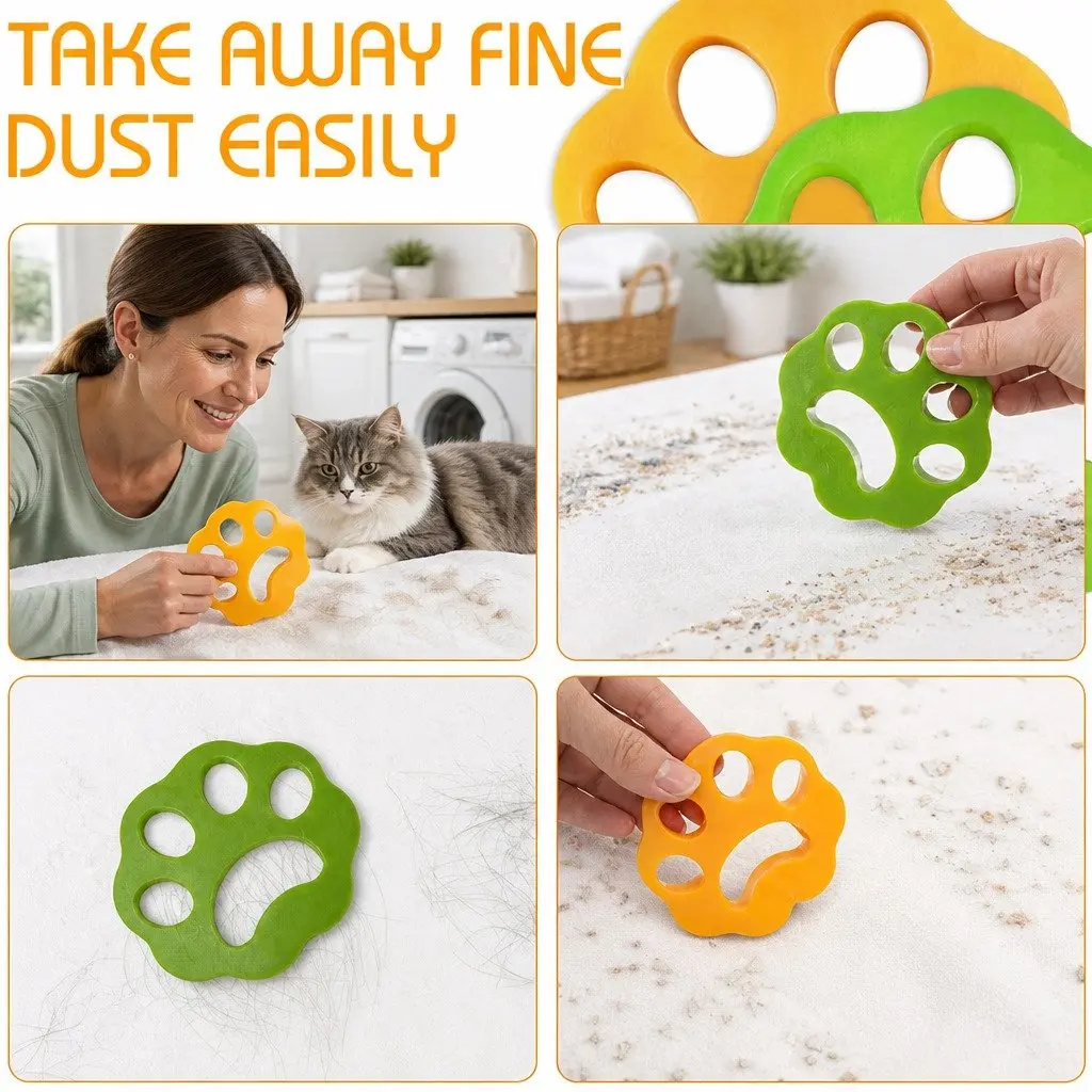 Laundry Pet Hair Remover Silicone Lint Catcher for Washing Machine Yellow