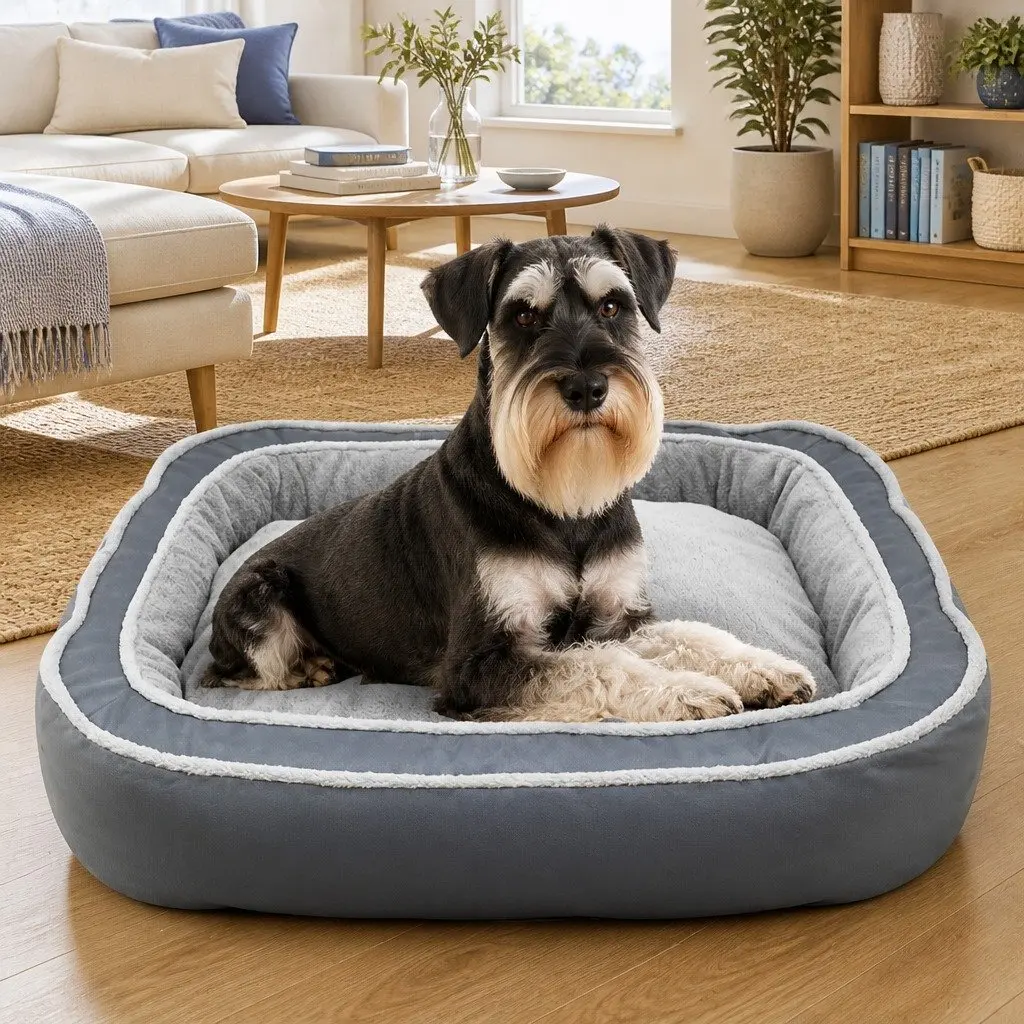 Pet Bed Oval for Dogs and Cats 90x70x21cm Blue