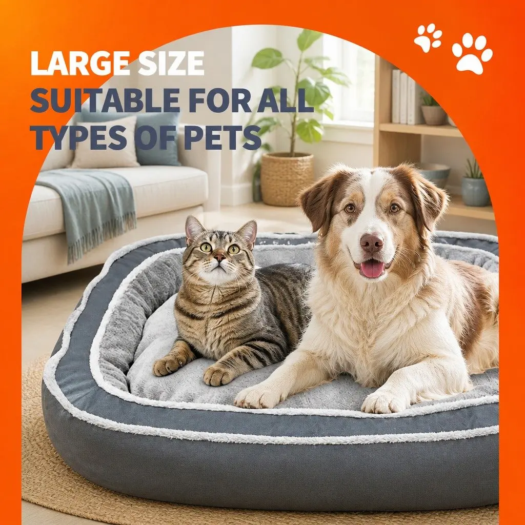 Pet Bed Oval for Dogs and Cats 90x70x21cm Blue
