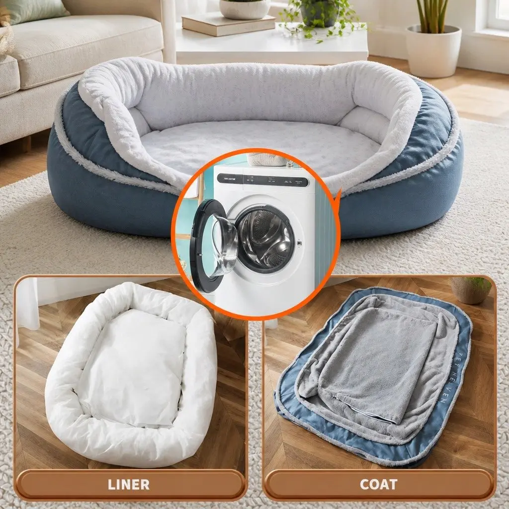 Oval Pet Bed for Dogs 75x60x19cm Blue