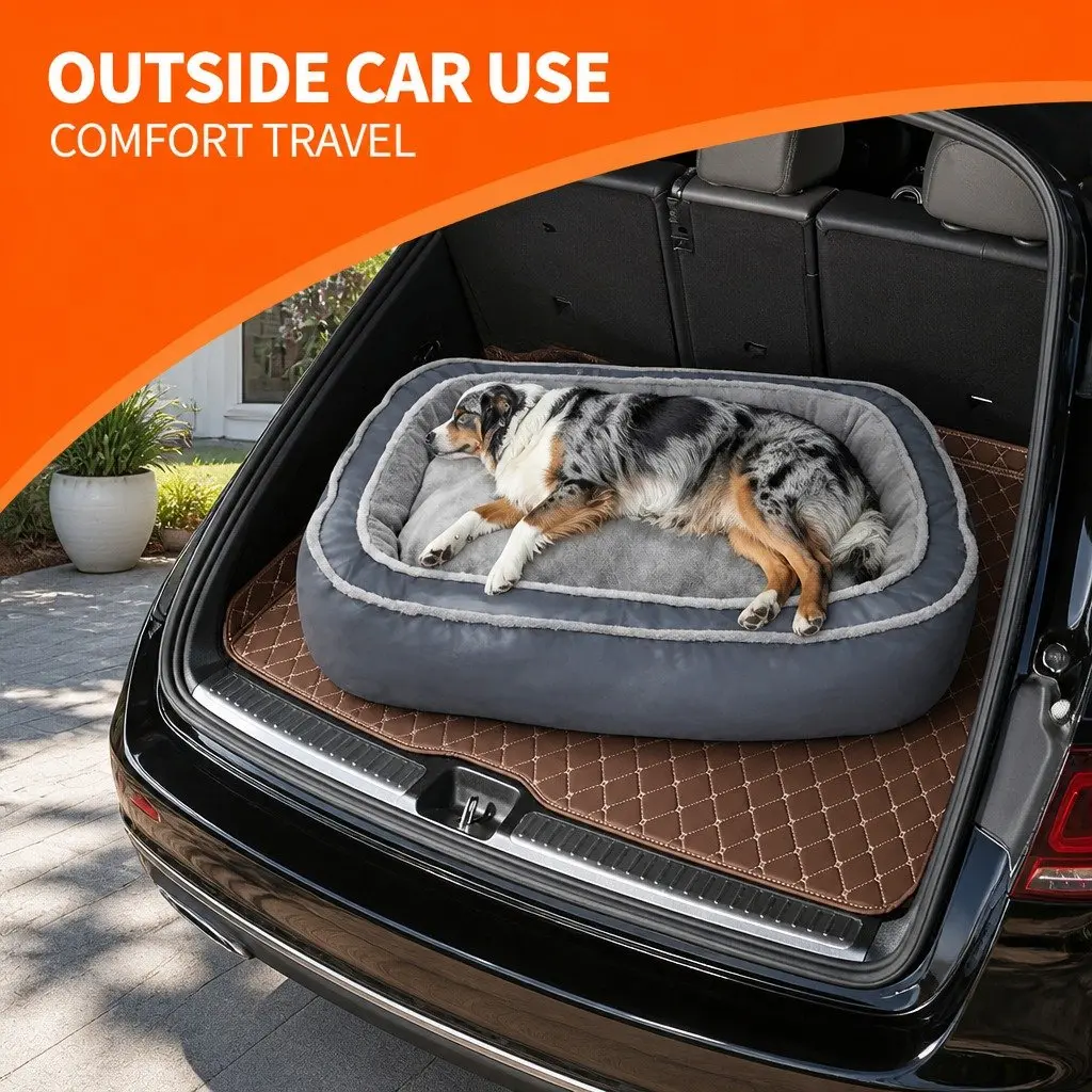 Oval Pet Bed for Dogs 75x60x19cm Blue