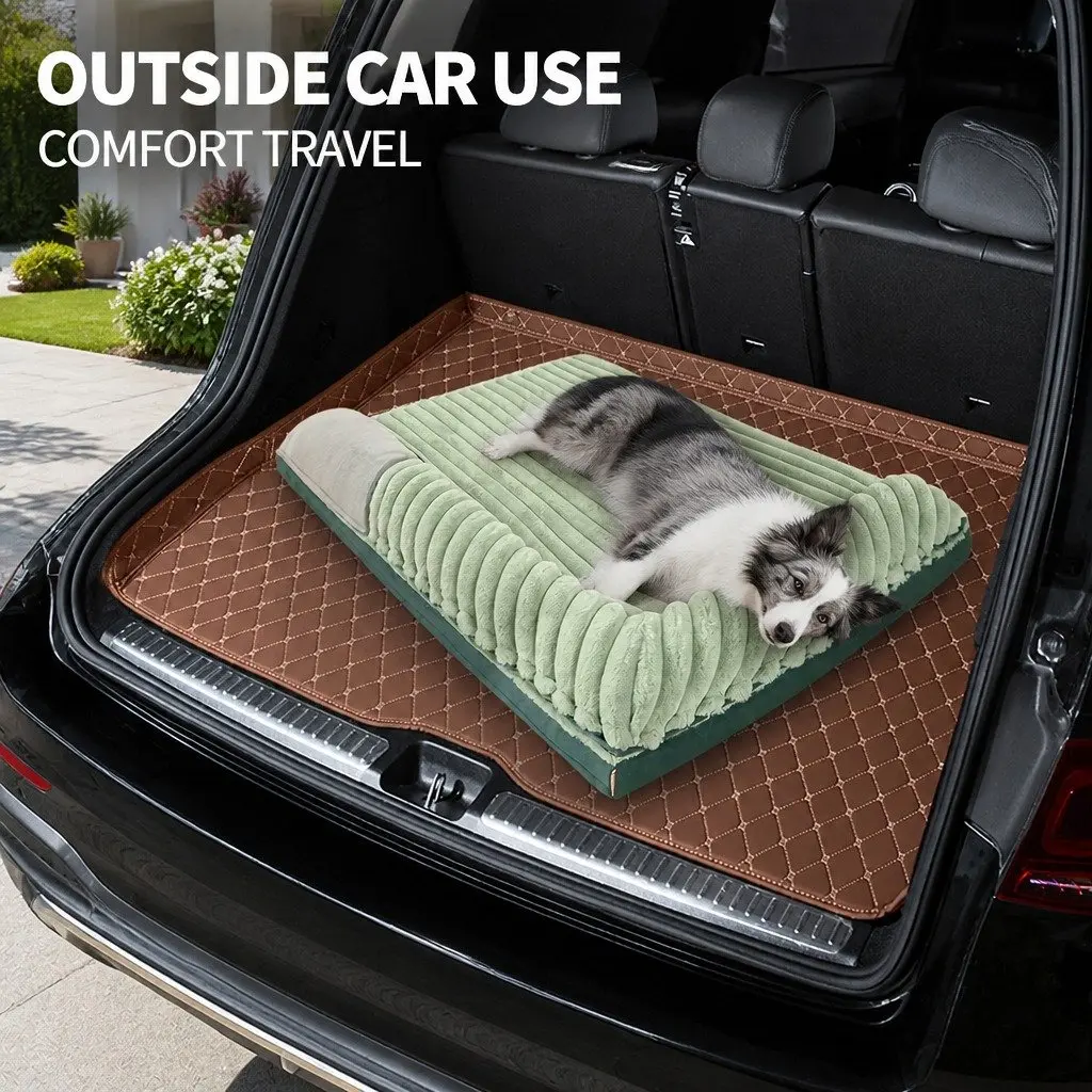 Striped Velvet Dog Bed Detachable Washable Dual-Sided Pet Cushion Mat