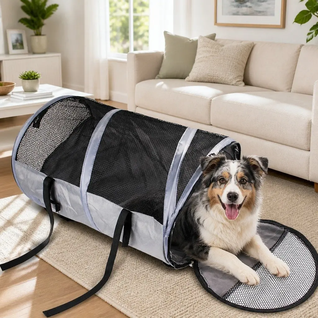 Pet Carrier Bag for Cats Dogs Portable Travel Use 57x41x41cm Gray