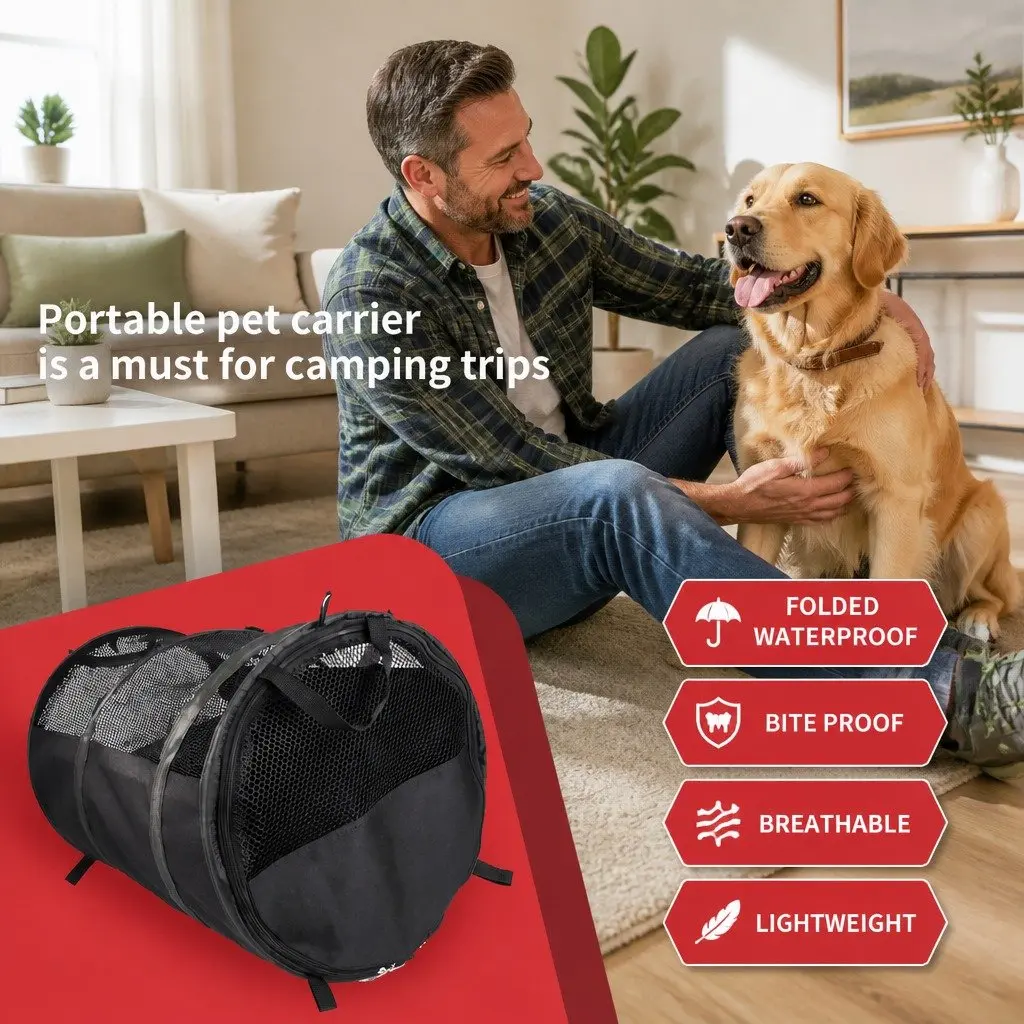 Pet Carrier Bag for Cats Dogs Portable Travel Use 57x41x41cm Gray