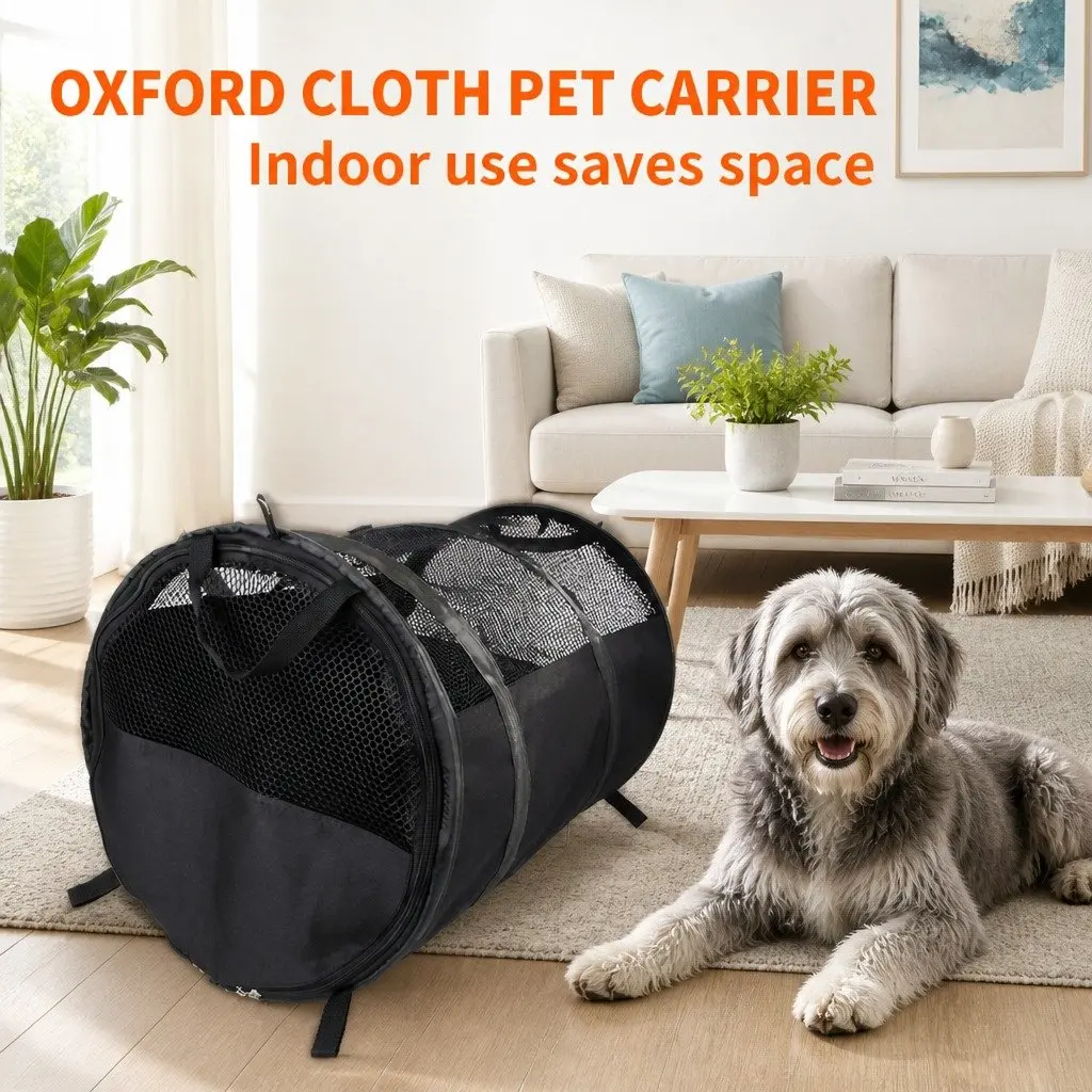 Pet Carrier Bag for Cats Dogs Portable Travel Use 57x41x41cm Gray