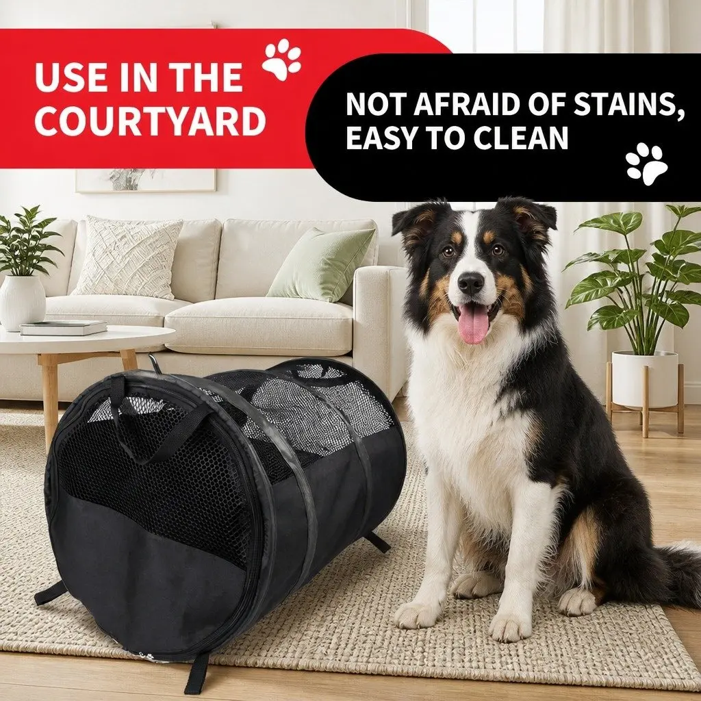 Pet Carrier Bag for Cats Dogs Portable Travel Use 57x41x41cm Gray