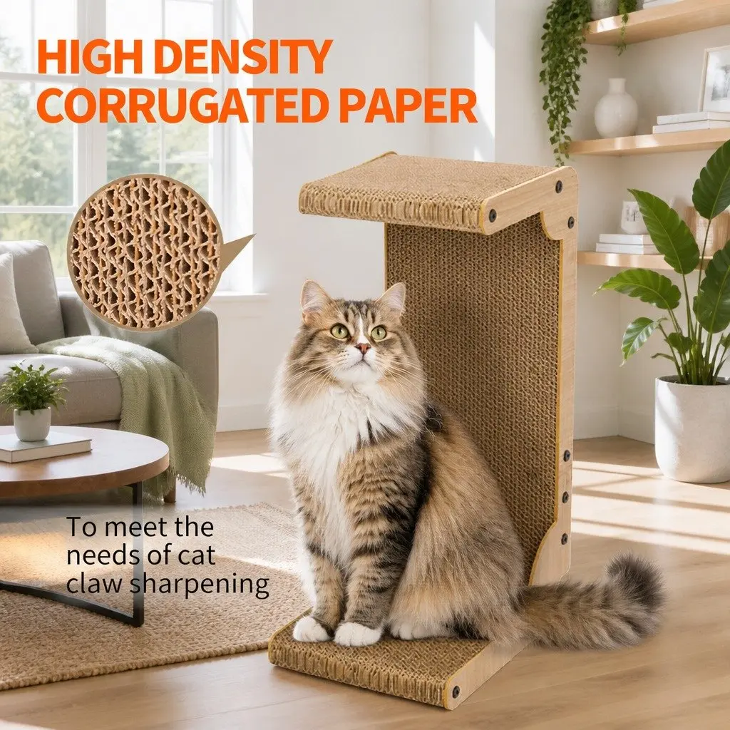 Cat Scratch Board Cardboard Lounge Vertical Furniture Scratcher Pet Bed