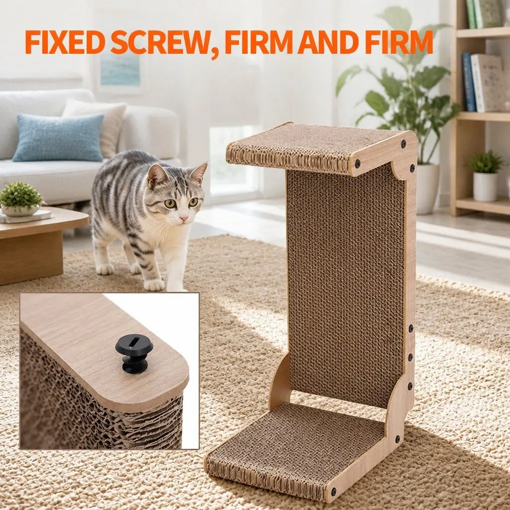 Cat Scratch Board Cardboard Lounge Vertical Furniture Scratcher Pet Bed