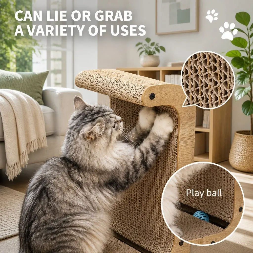 Cat Scratch Board Recliner Standing Kitten Scratcher Scratching Post Toy