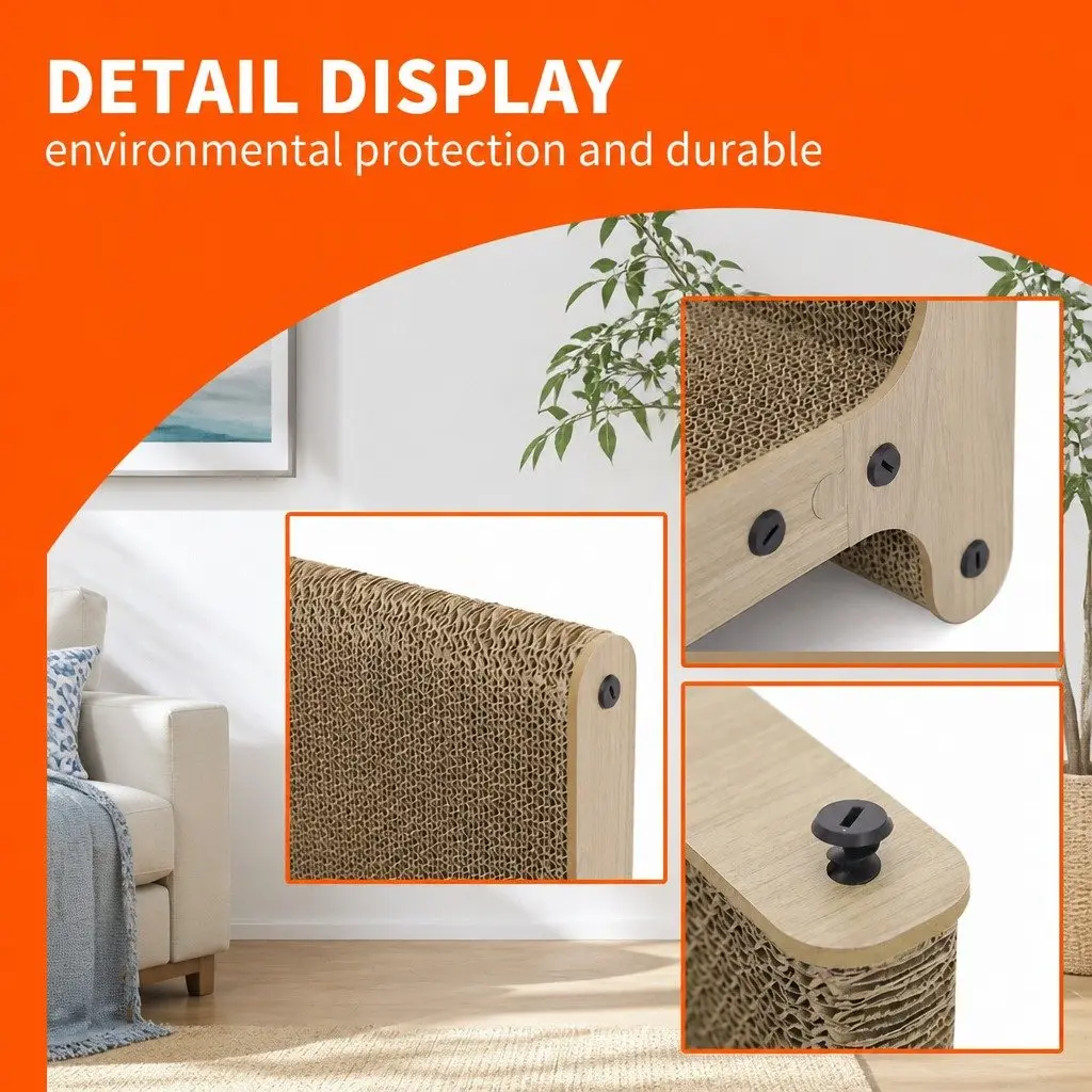 Cardboard Cat Scratch Board T-Jump Stand Kitten Scratcher Toy Lounge
