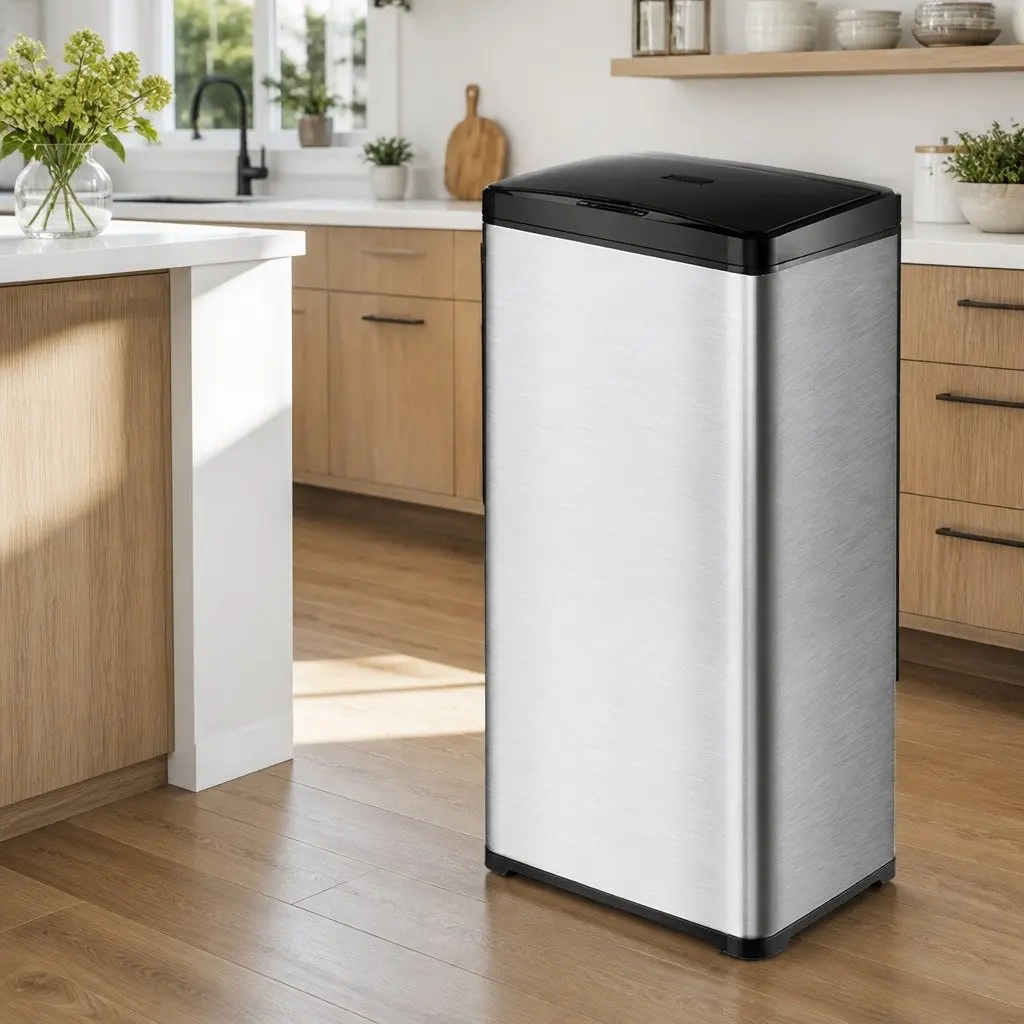 50L Motion Sensor Stainless Steel Bin