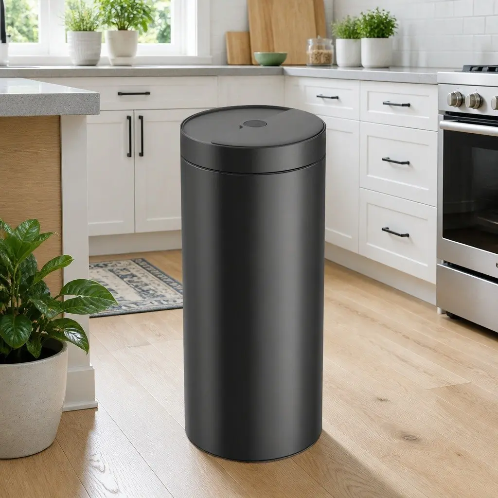 40L Automatic Sensor Trash Can Touch Free Kitchen Garbage Bin Circular Design