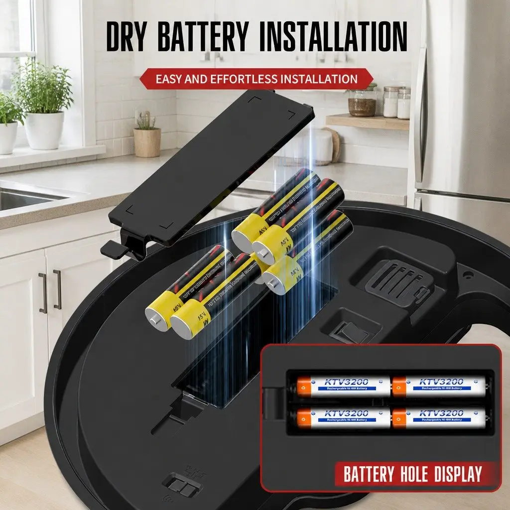 40L Automatic Sensor Trash Can Touch Free Kitchen Garbage Bin Circular Design