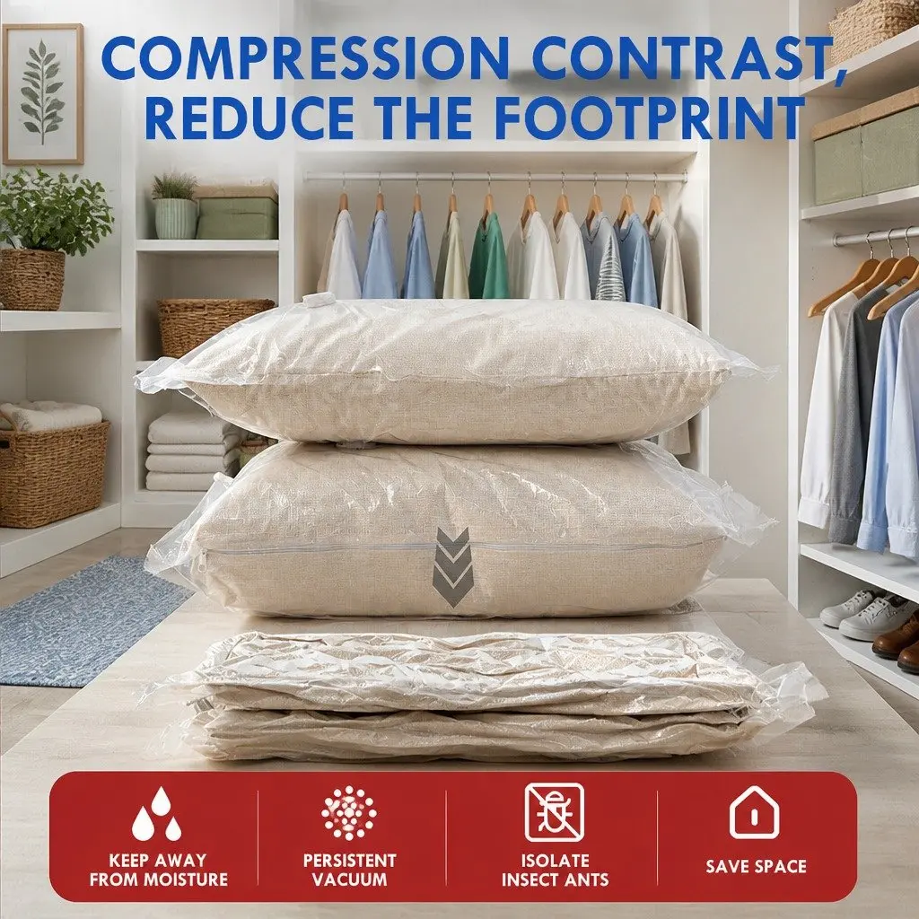 Vacuum Storage Bag for Bedding and Clothes Organizer Household Size S