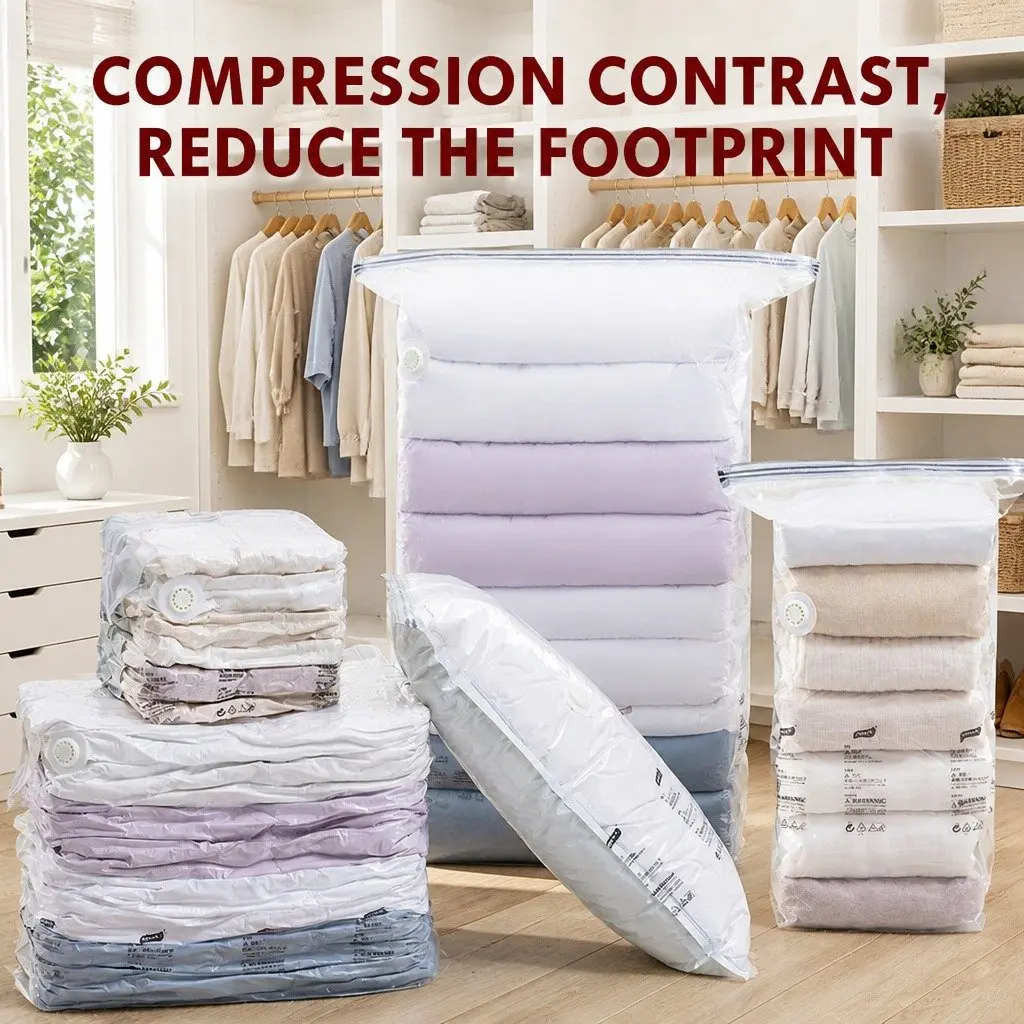 Vacuum Storage Bag for Bedding and Clothes Organizer Household Size S