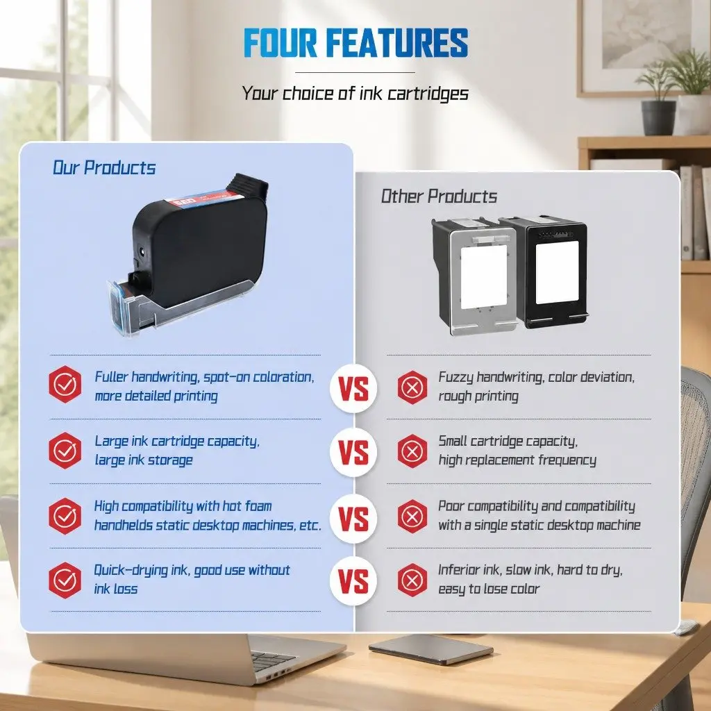 Black Fast Dry Ink Cartridge for Printers 600DPI