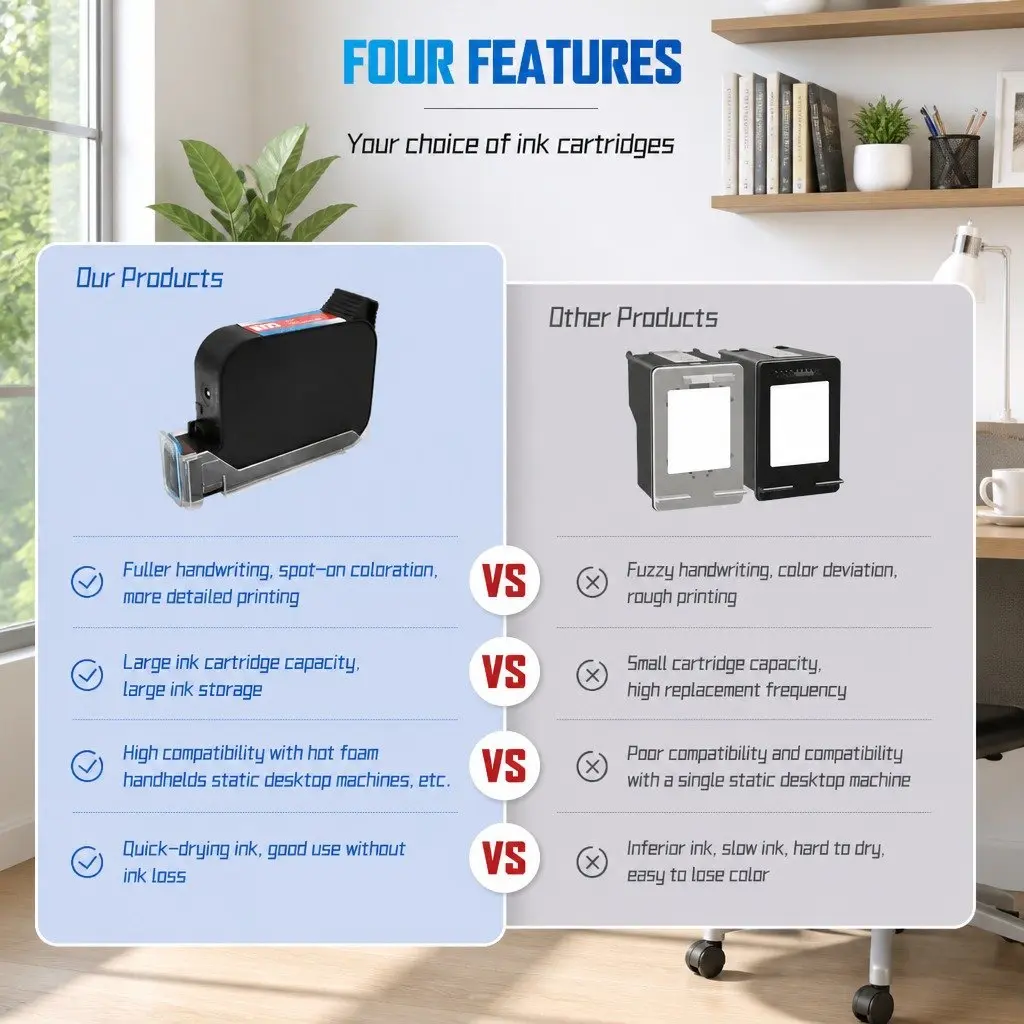 25.4mm Quick-Drying Black Ink Cartridges