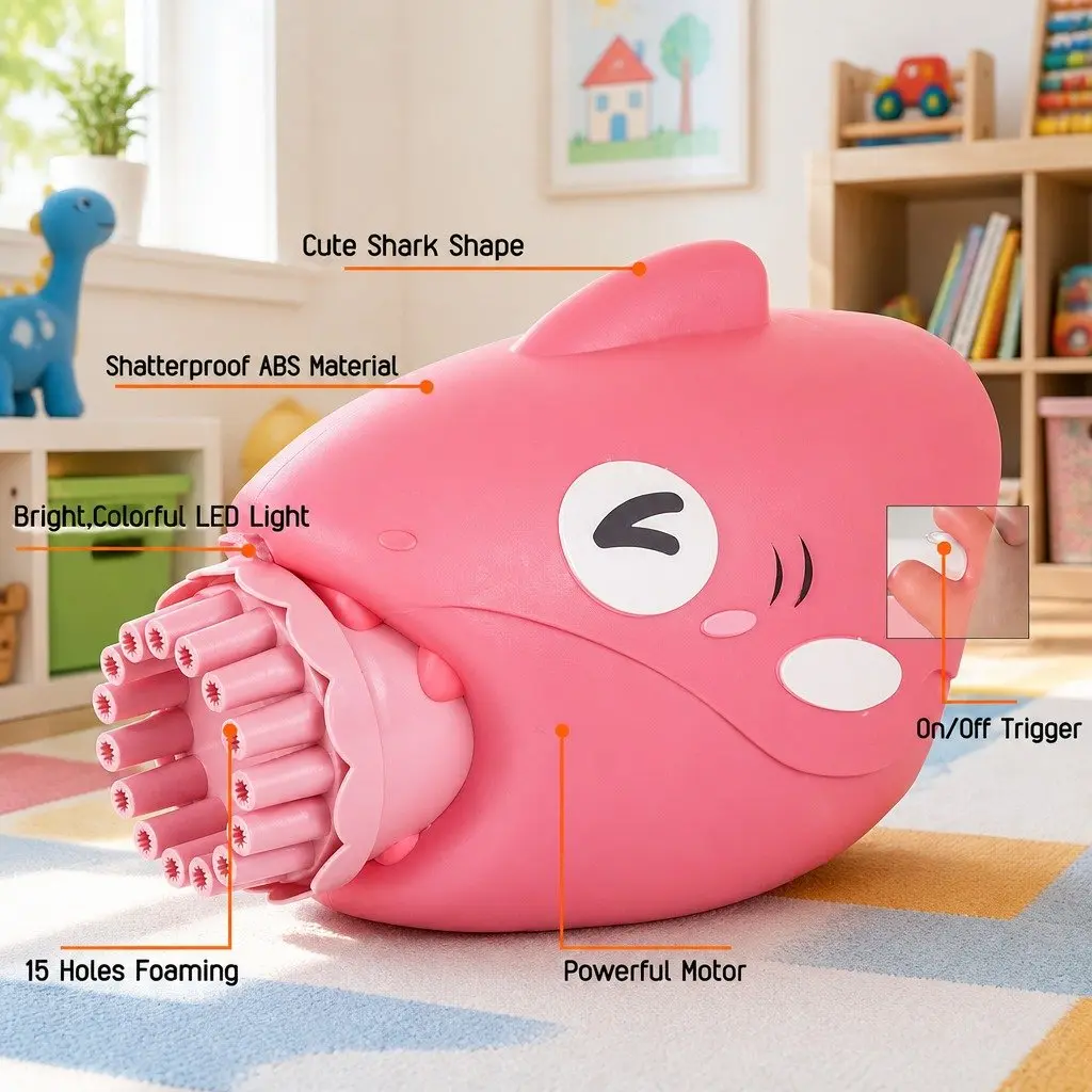 Bubble Gun Toy for Outdoor Use 15 Hole Hand-Held Automatic Machine