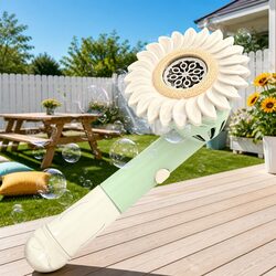 Handheld Bubble Machine Sunflower Summer Kids Water Toys Green Outdoor Fun