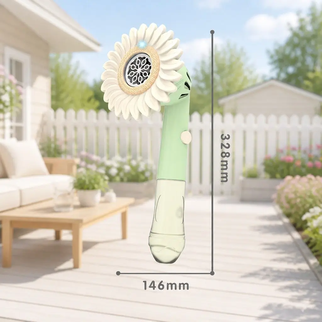 Handheld Bubble Machine Sunflower Summer Kids Water Toys Green Outdoor Fun