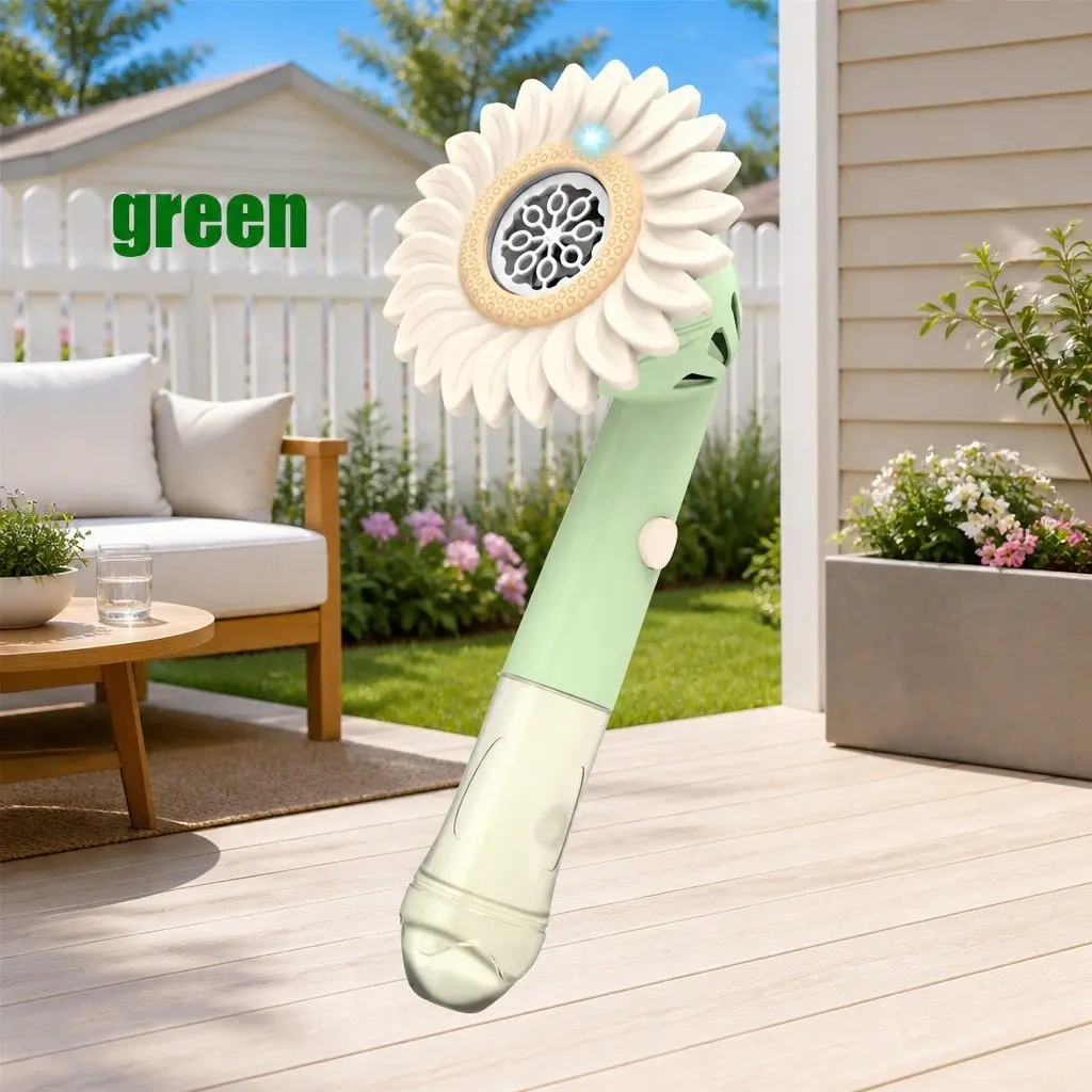 Handheld Bubble Machine Sunflower Summer Kids Water Toys Green Outdoor Fun