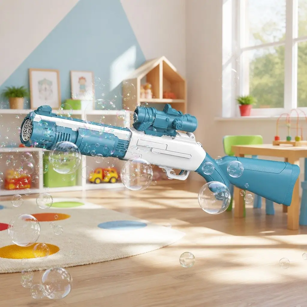 Automatic Bubble Machine Hand-Held Spray Gun Electric 10-Hole Toy