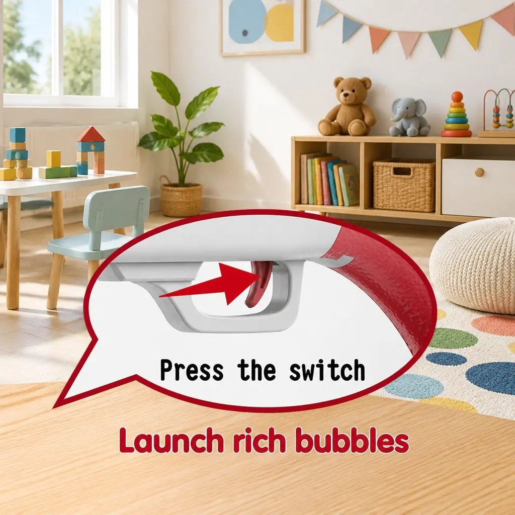 Automatic Bubble Machine Hand-Held Spray Gun Electric 10-Hole Toy