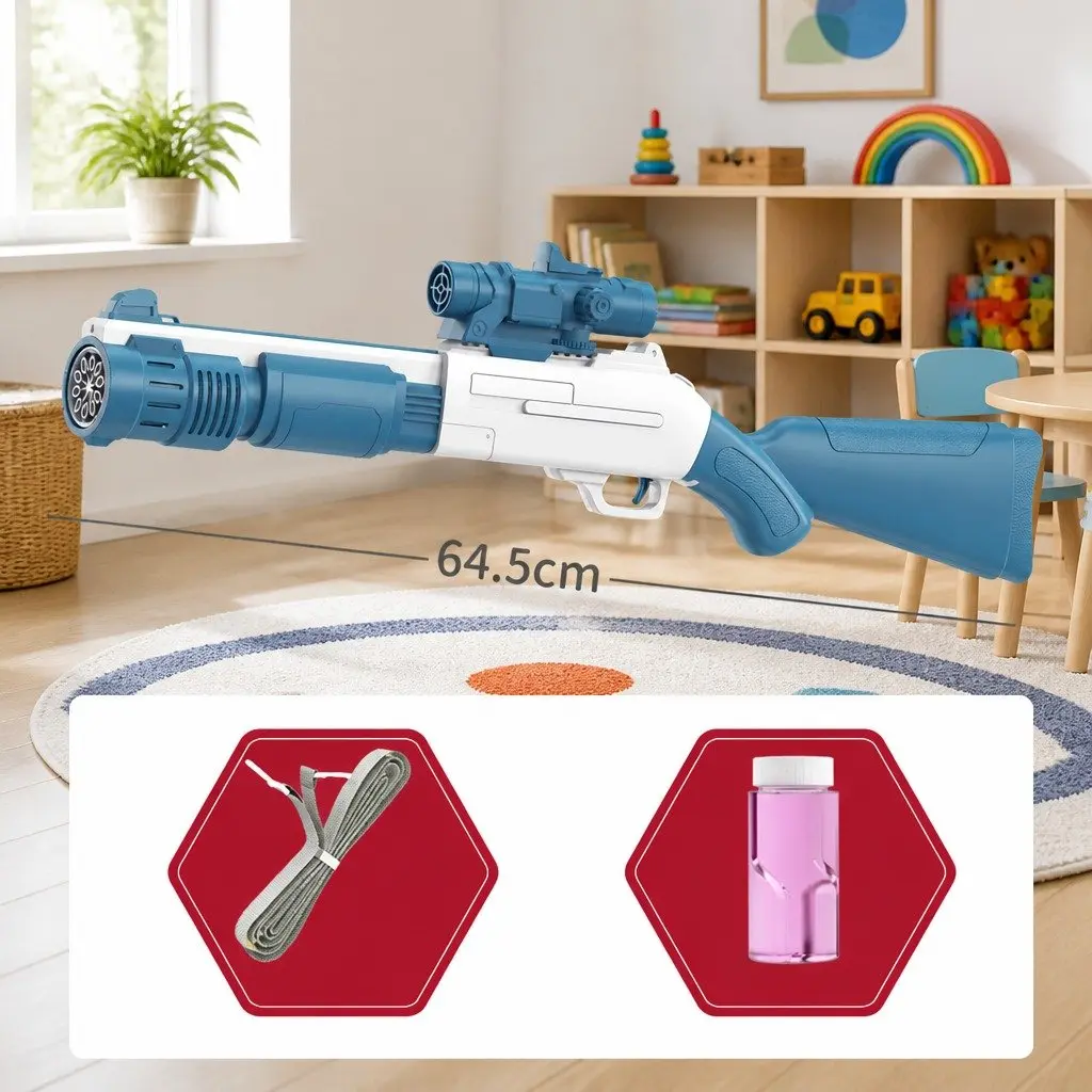 Automatic Bubble Machine Hand-Held Spray Gun Electric 10-Hole Toy